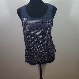 INC International Concepts Navy Tank Top with Silver Details